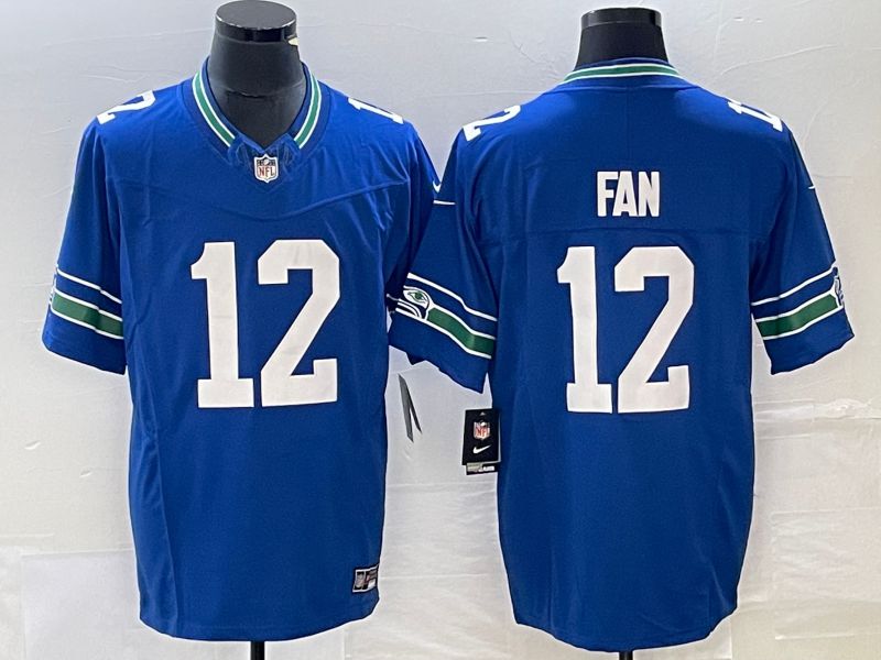 Men Seattle Seahawks 12 Fan Nike Royal Throwback Player Game NFL Jersey